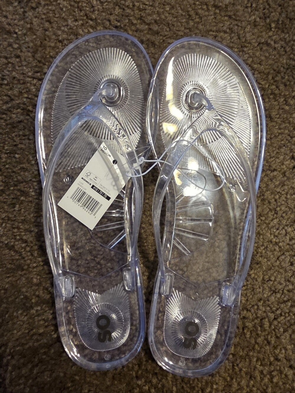 SO Clear Thong Sandals Size 9/10